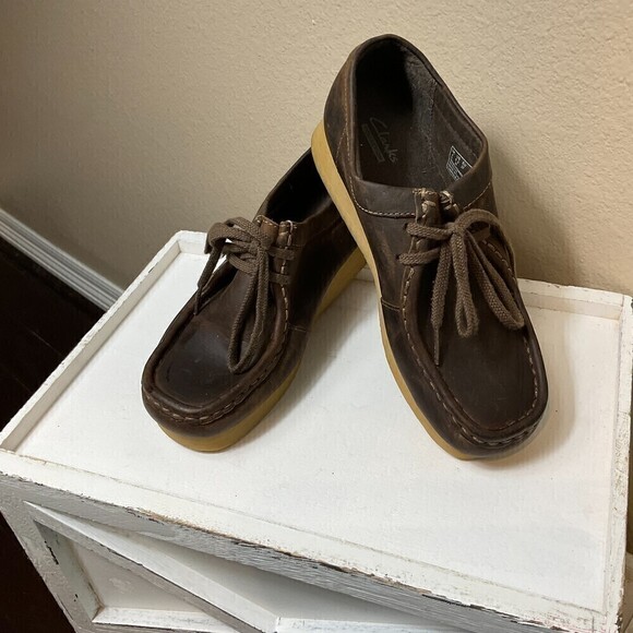 New Clarks Padmora Wallabee Women Sz 6.5M Shoe Leather Chukka Brown Loafer Rck - Picture 4 of 12